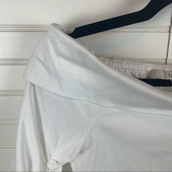 Tibi Mercerized Knit Off the Shoulder Top White Classic Casual Women’s 4 - Picture 4 of 12
